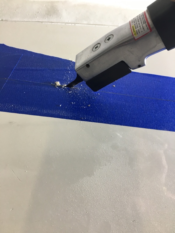 Pneumatic saw to open further.