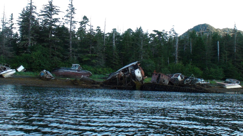 Port Alexander inner harbor boat graveyard