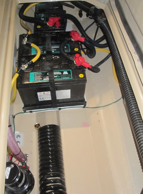 Port side in floor locker