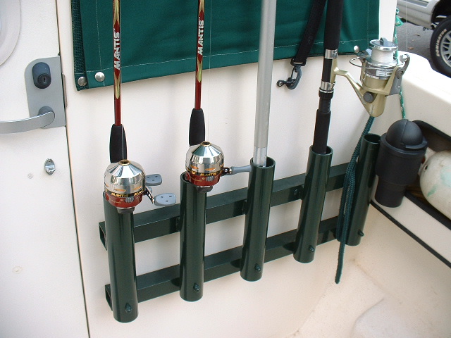 Powder coated custom rod rack made for previous owner.