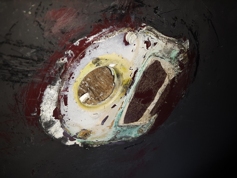 raw water intake, wet core, bottom of hull