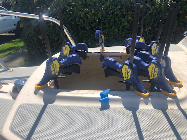 Replaced the coring and was able to save the original deck cutoffs to skin the interior.