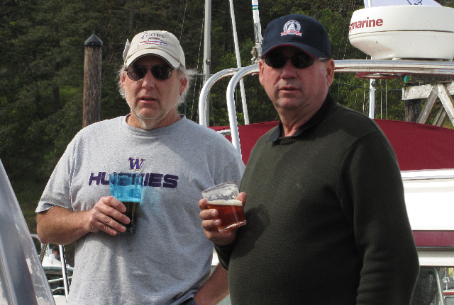 Rick and Russell enjoying another fine Snoqualmie beer.