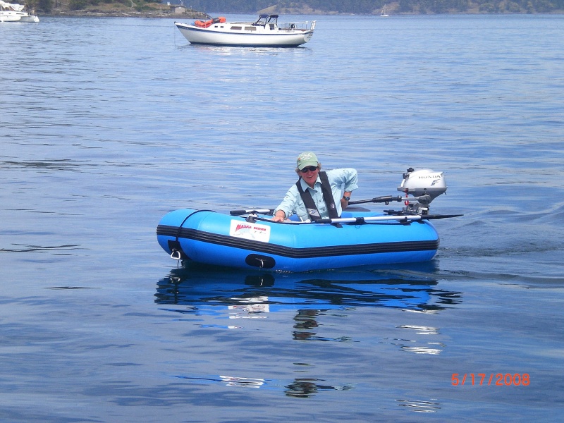 Robbi in Anita Marie's dinghy