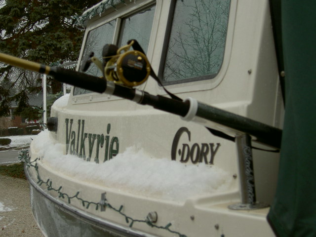 Rod rigger placed in fishing position.