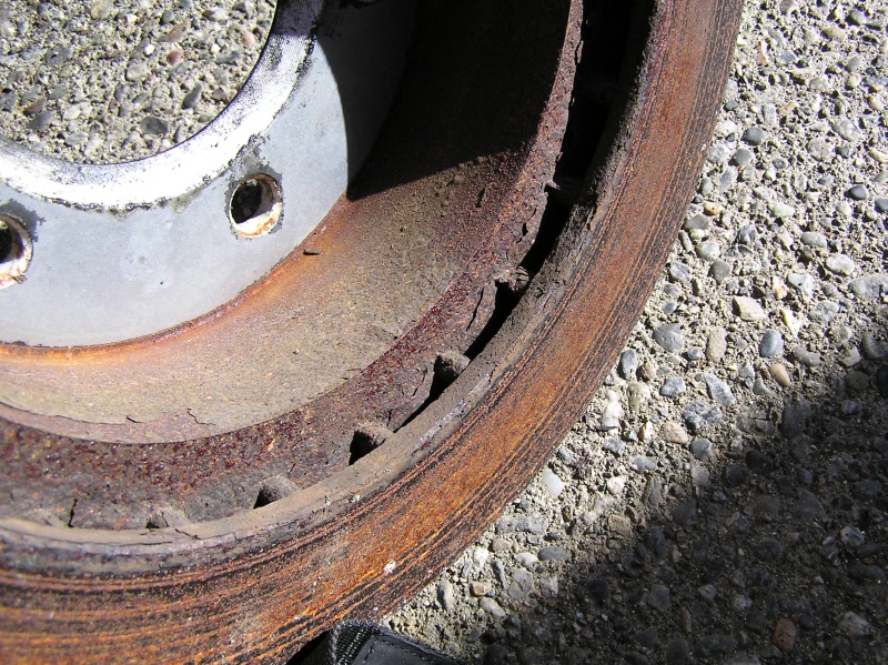 Rotors are badly rusted.