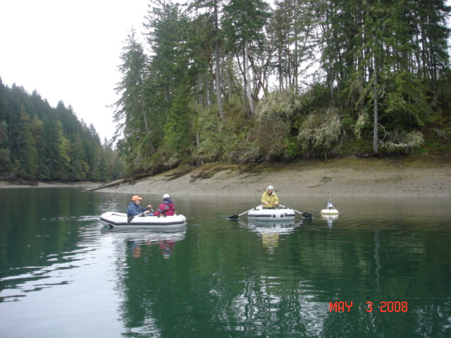 Rowing in Jarrell Cove
 Larry & Cathy (C-YA)
   Robbi (C-RUN)