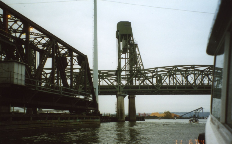 (Ruth & Joe) The bridge was open as the C-Dorys headed east.