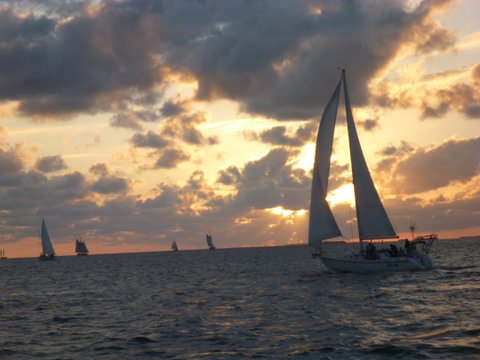 sailboats Key West sunset