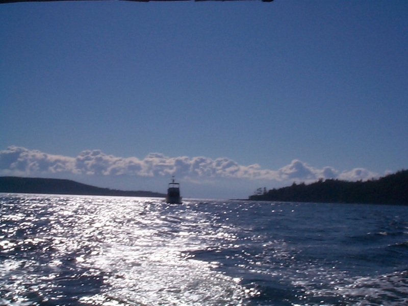 (seabran) Being overtaken by charter boat our friends are on.