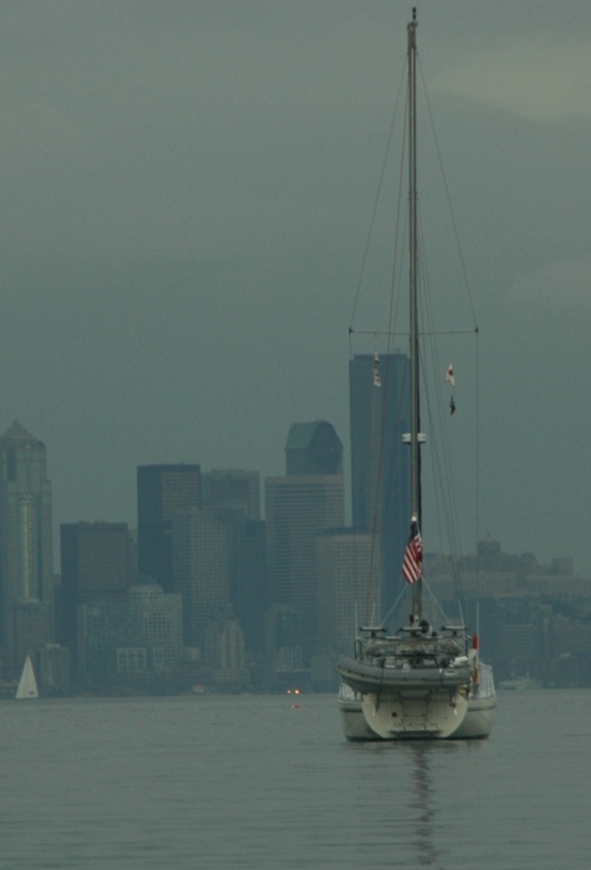 Seattle in the Rain - View from Blakely harbor