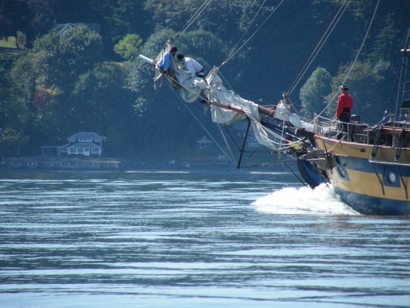 She's doing about 10 knots under power. Not sure what they are doing!