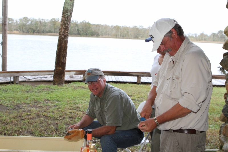 shucking oysters