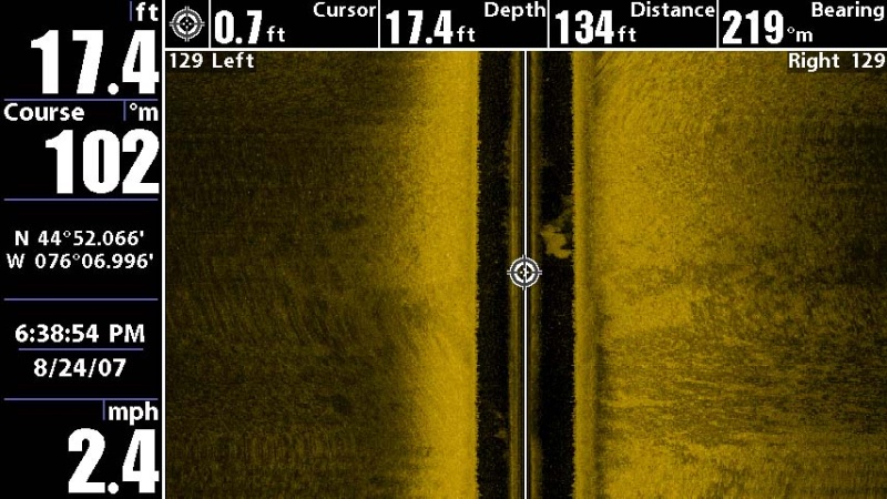 Sidescan of Dun taking a dip