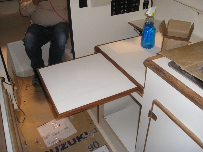 Slide out counter that I built and had C-Dory install.