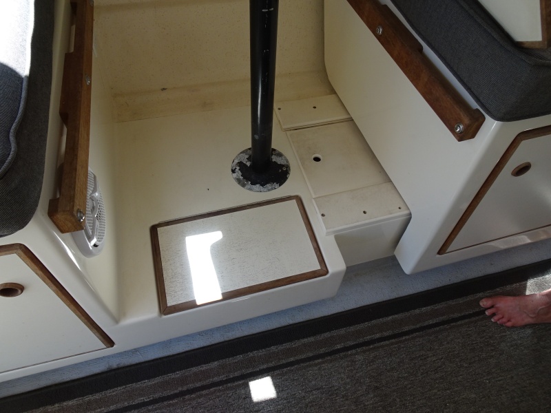 Sliding barber seat conversion, with molded interior.