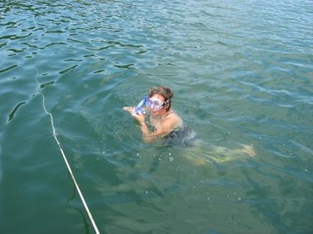 snorkeling by stern anchor rode