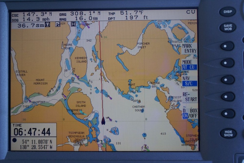 Southbound-DSC06517 Chatham Sound - Location for the next four pictures.  We had just left Prince Rupert in the early morning, heading south. Chatham can be a really ugly stretch of water, but this day it was glass.