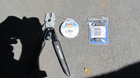stainless steel fishing wire rated #90 test with crimps crimpers