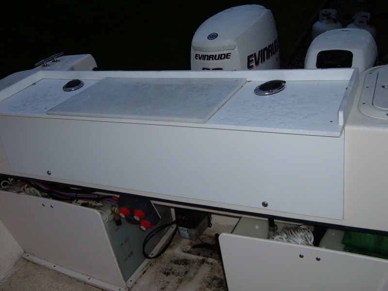 Starboard under table closing off motor well