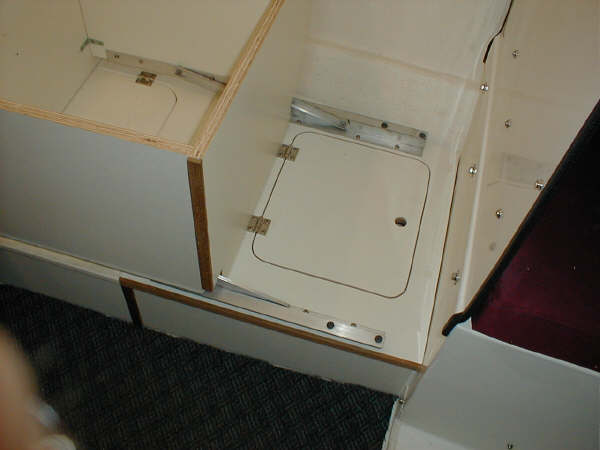 Storage under movable seat