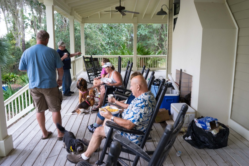 Sunday Morning on the porch--eating breakfast, and saying "good byes"... Until next year!