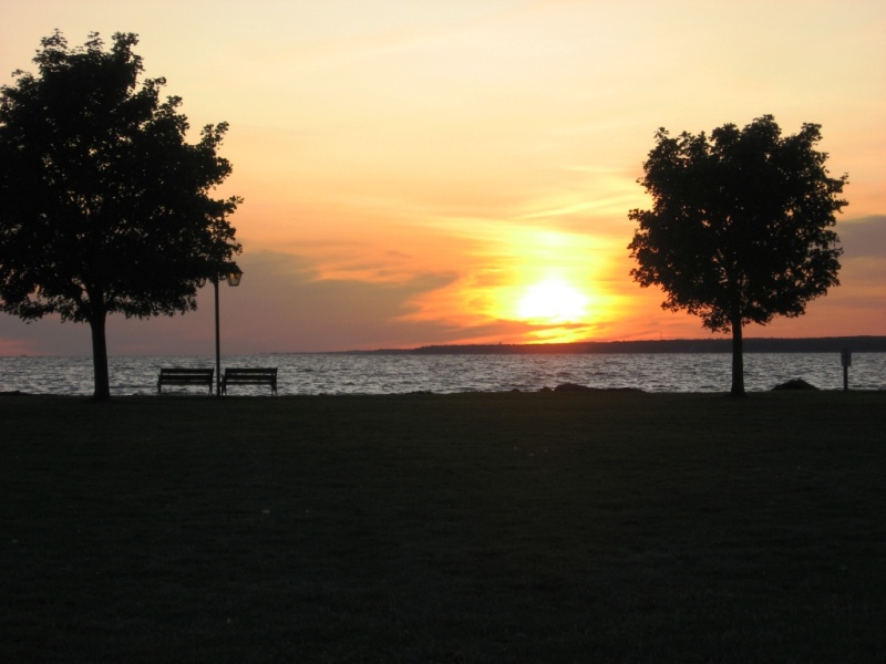 sunset at Sylvan Beach on Lake Oneida