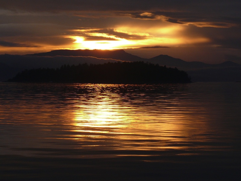 Sunset from Galiano Island anchorage 9/10