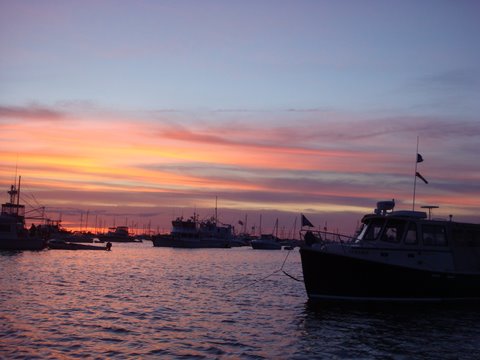 Sunset on the anchorage in Block Island