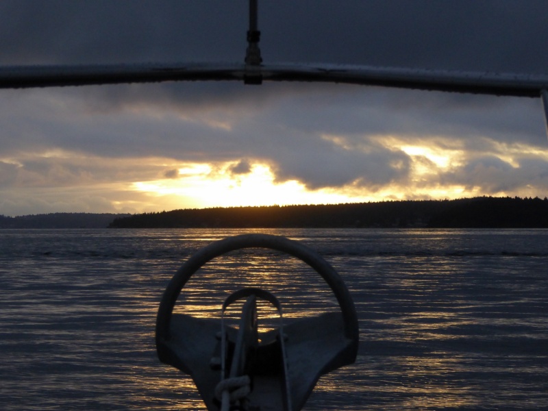 Sunset over San Juan Island Saturday afternoon
