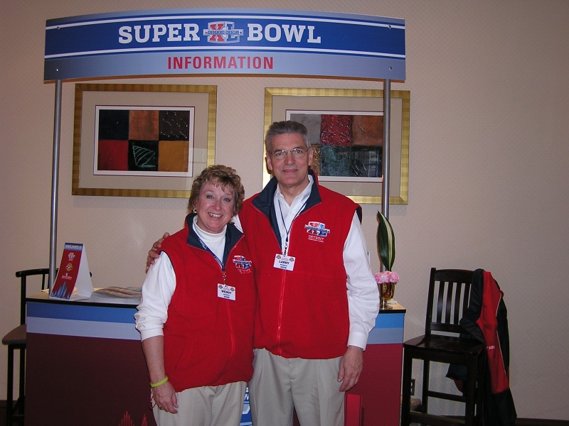 Super Bowl XL - Larry K & Wendy K as Hotel Ambassaddors at the Marriot Renaissance Center Detroit