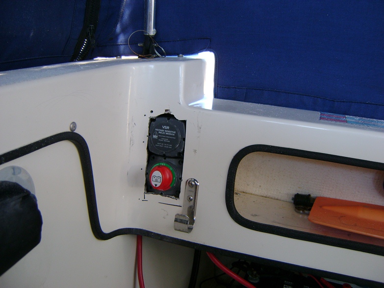 Switch and relay in cut out.  No plate on top yet