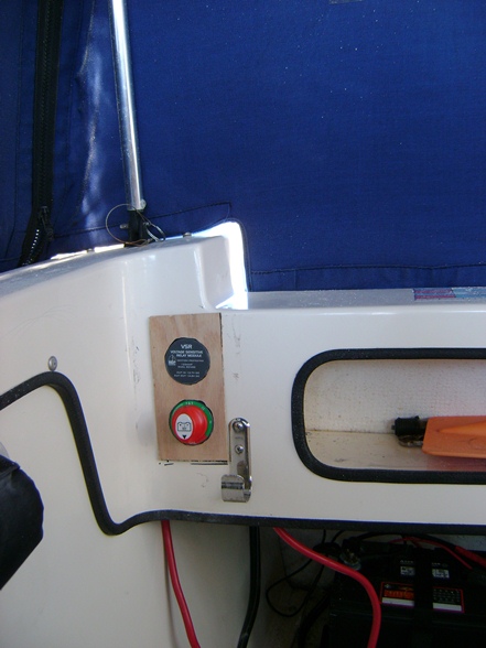 Switch and relay in place with a wood plate.  Much better