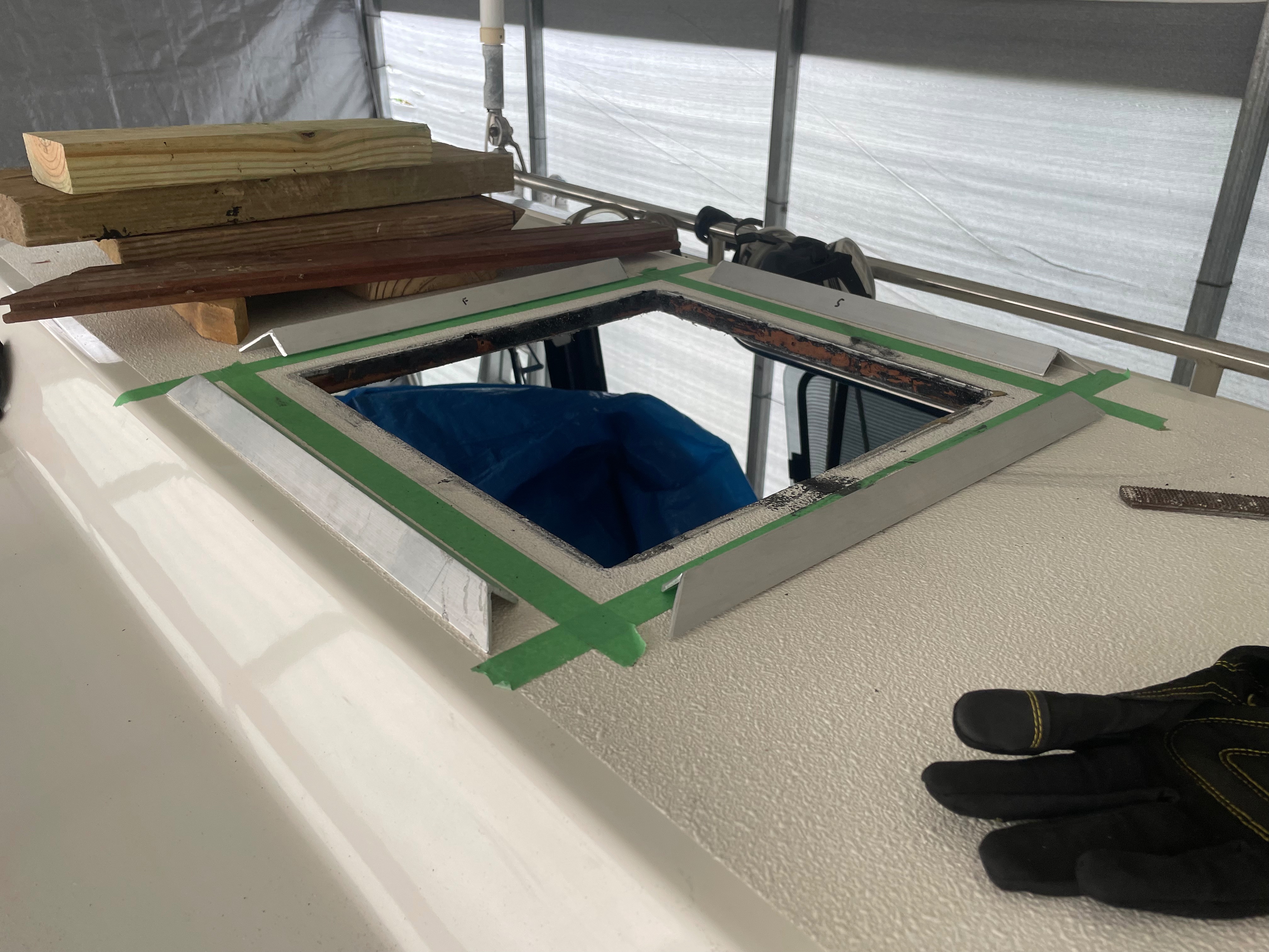 Taped off and ready for the top trim via 3M5200… no going back