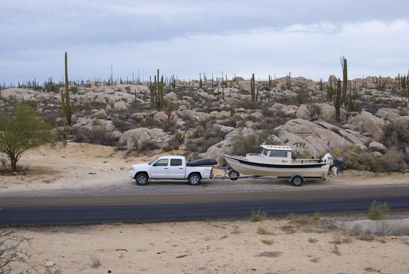 The Baja Highway in November, 2007. The road to Magdalena Bay and beyond.  ! Abre sus ojos !