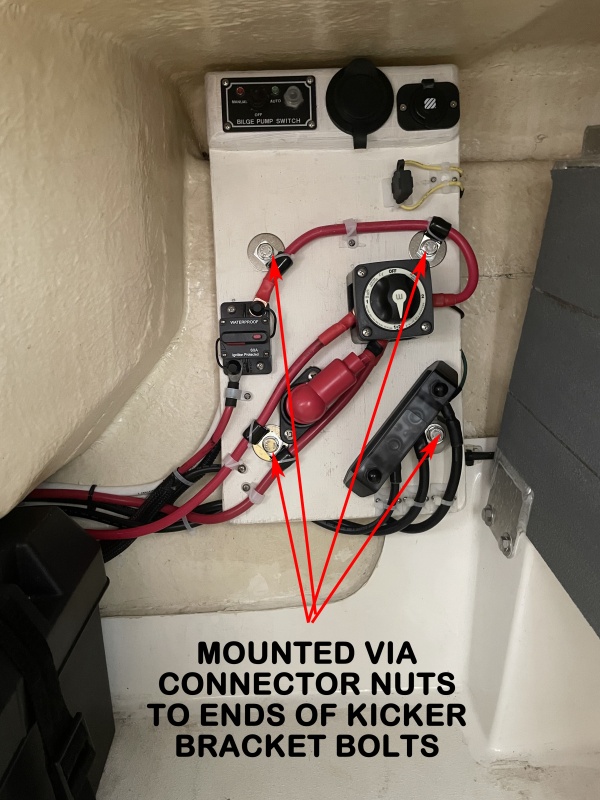 the boat came with ZERO electrical 110V AC (no coffee or cooking)
I was able to avoid drilling any new holes in the Transom... yes!