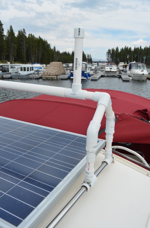 The center bar between the 2 uprights is one within another, adding strength as well as allowing the outside one to roll freely as the kayak is moved into place.