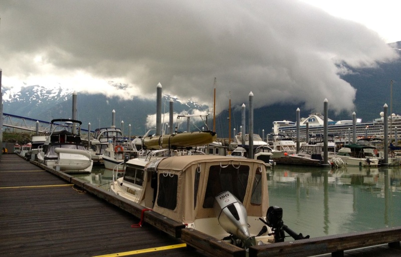 The clouds move in and out constantly and quickly