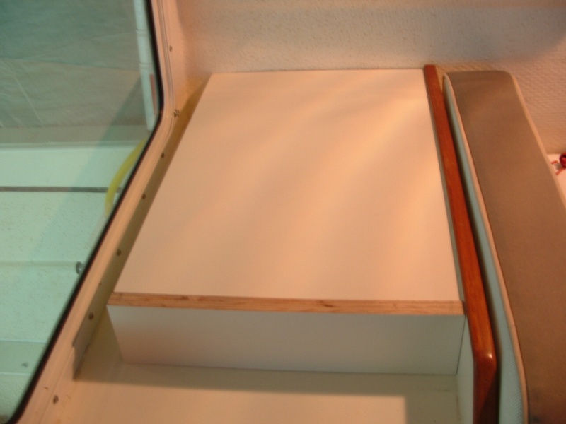 The final fit of the raised microwave platform.