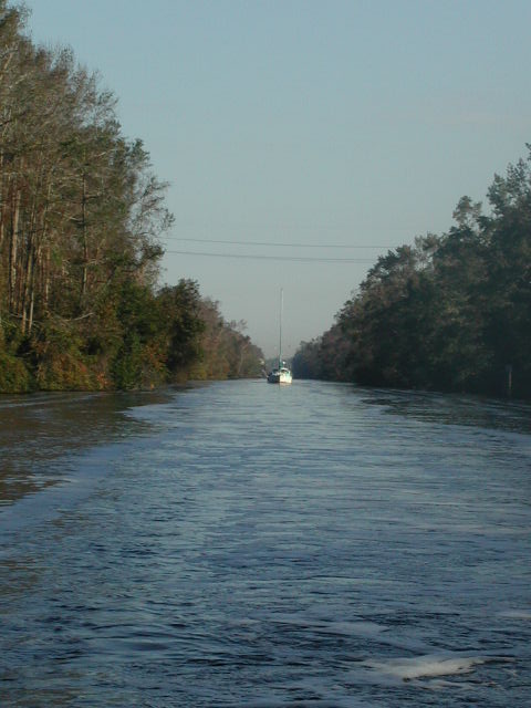 The only other boat in the lock with us and behind us in the canal was a 50' Sailboat.  He drew 6' of water and apparently had no problems