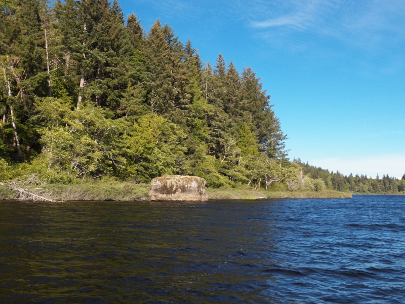 The shoreline often had large bolders at the edge, but the bottom was generally smooth sandy mud.