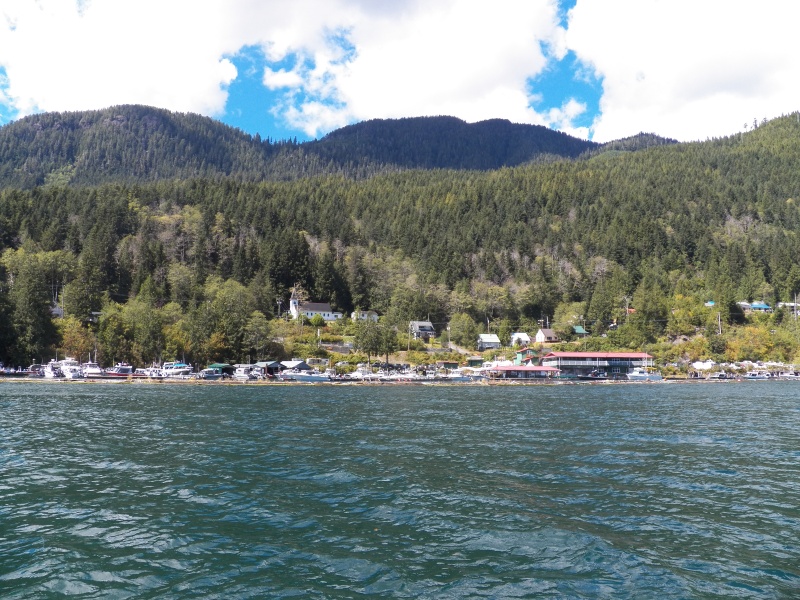 The sky really was this color.  This is the Tahsis marina.  Fuel, store, restaurant, etc.