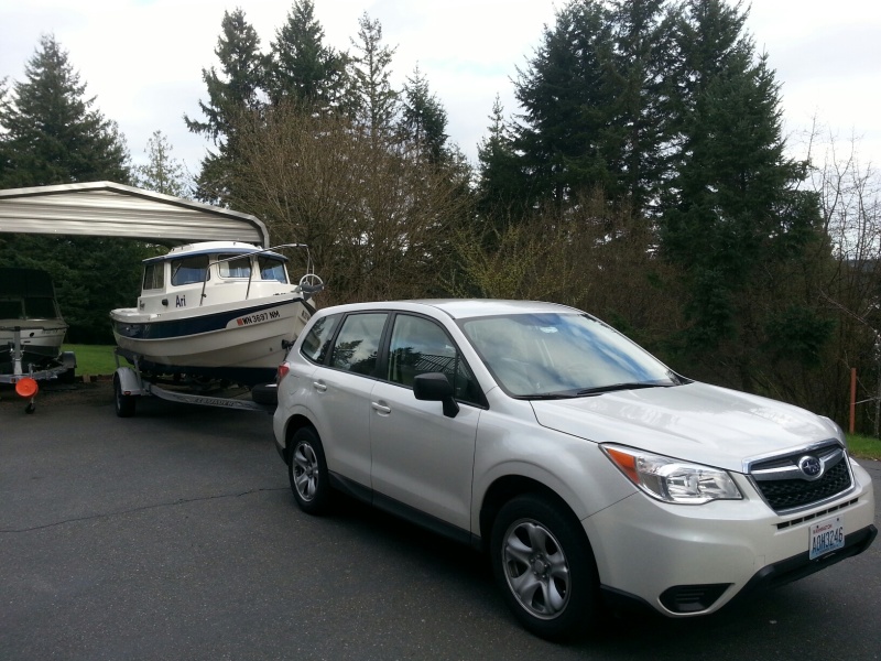 The Subaru tows great as long as I stay in the driveway