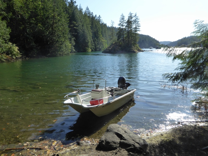 The tiny landing at Melanie Cove, barely room for a couple of dinghys