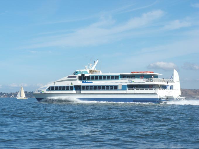 The Vallejo Ferry Catamaran - an often seen sight when you sail the San Francisco Bay
