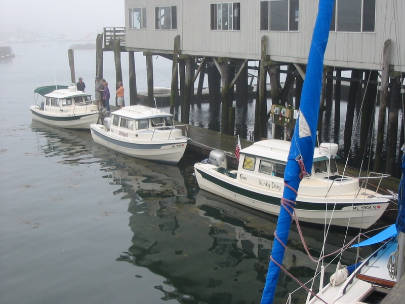 Three C-Dories all in a row, Boothbay Harbor