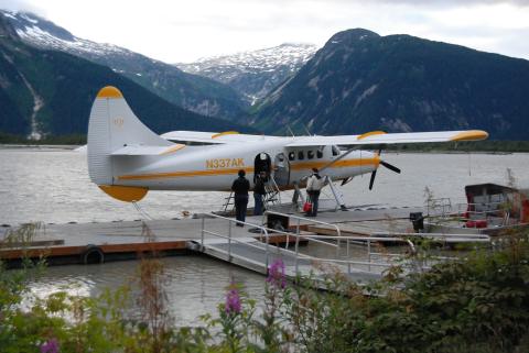 Time to fly back to Juneau
Can you spot the yellow lab retrieving a stick?