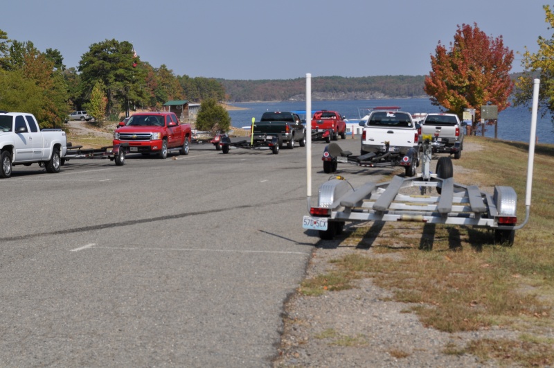 Trailer parking area for launch ramp.  Sal Salis Vita's trailer in the foreground.