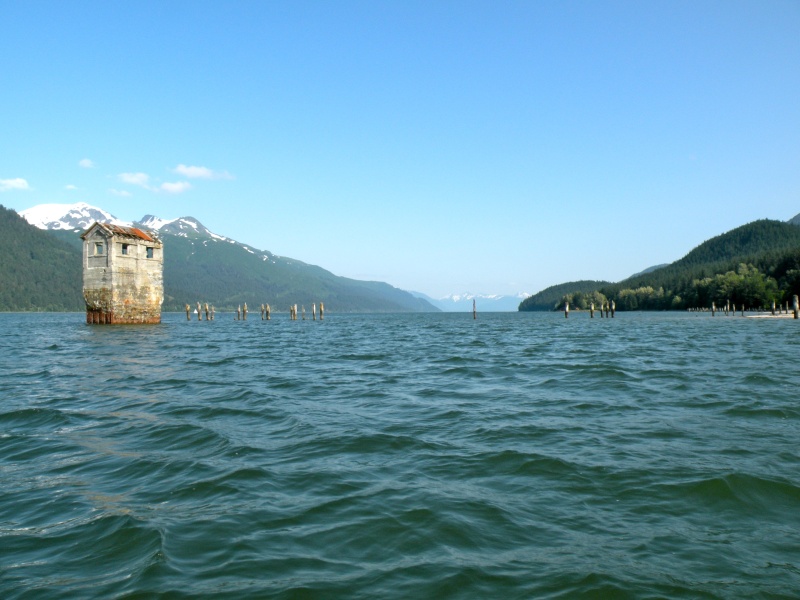 Treadwell Mine pump house ruins still stand on Sandy Beach