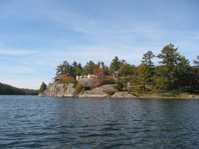 Typical island, some like this may have a cottage. Unfortunately, this one had a fire.